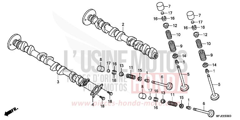 NOCKENWELLE/VENTIL von CBR600RR ABS GRAPHITE BLACK (NHB01) von 2012